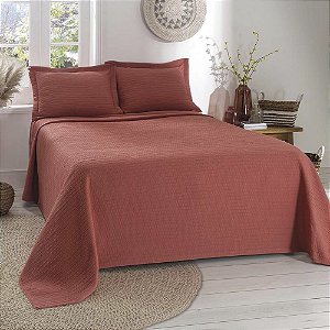 Colcha King Size Dohler Londres 3 Peças Terracota