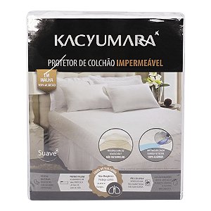 Protetor de Colchão Impermeável Queen Size Kacyumara Algodão Branco