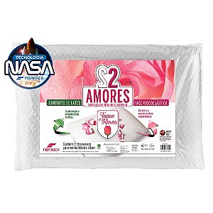 Travesseiro Nasa Fibrasca Toque de Rosas Dois Amores
