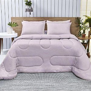 Edredom Queen Size Altenburg Malha In Cotton Rosê Natural