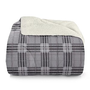 Edredom Queen Size Plush/Sherpa Hedrons Check
