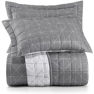 Kit Cobreleito Queen Size Malha Stampa 3 Peças Lynel Urban