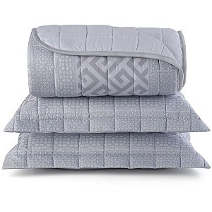 Kit Cobreleito Queen Size Lynel Sofistic 3 Peças Greece