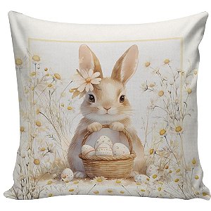Capa para Almofada Páscoa 40x40cm Coelha Margarida