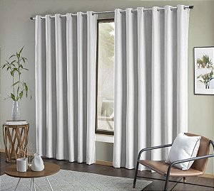 Cortina Blackout de Tecido Liso 2.60 x 1.80Mts Vivalutex Lisboa Branco