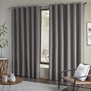 Cortina Blackout de Tecido Liso 4.00 x 2.50 Mts Vivalutex Lisboa Grafite