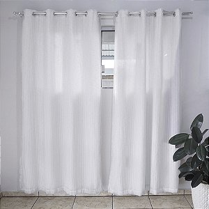 Cortina Linho Tresset com Forro 2.80 x 1.80 Mts Vivalutex Jade Branca