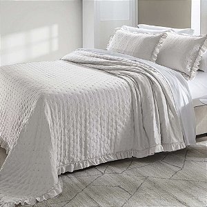 Colcha King Size 200 Fios Corttex Celine 3 Peças Bege