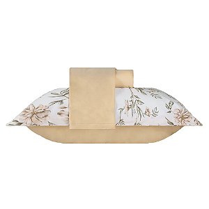 Jogo de Lençol e Fronha Casal Bella Enxovais Malha 100% Algodão 3 Peças Cloud Penélope