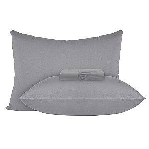 Jogo de Cama Queen Size Malha 3 Peças Aletex Grafite