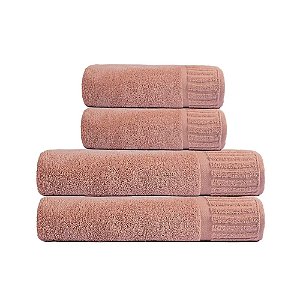 Jogo de Banho 4 Peças Bella Enxovais 440 g/m² Francys Rosa Antigo