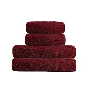 Jogo de Banho 4 Peças Bella Enxovais 440 g/m² Francys Vinho