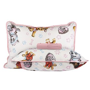 Jogo de Cama Casal Malha 3 Peças BBC Têxtil Dog Rosa