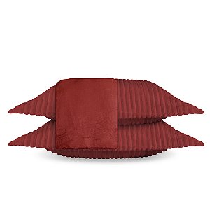 Jogo de Cama King Size Plush 3 Peças BBC Têxtil Cereja