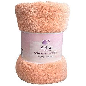 Manta de Plush Casal Bella Enxovais 180x220cm DuoPlush Pêssego