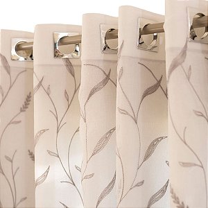 Cortina Bordada Voil com Forro 400x230cm Bella Enxovais Angela