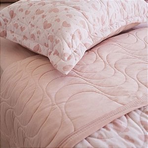 Cobreleito Queen Size Bella Enxovais Malha 100% Algodão 3 Peças Cloud Maya