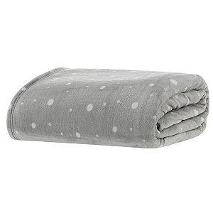 Cobertor Casal Kacyumara Toque de Seda 180x220cm Vintage 300 g/m² Prata Poá