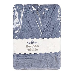 Roupão Felpudo Quimono Manga 3/4 Algodão GG Azul