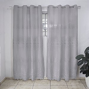 Cortina Para Quarto ou Sala Liz 300x230cm Cinza