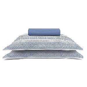 Jogo de Cama King Size Buettner 150 Fios 3 Peças Azul Índigo