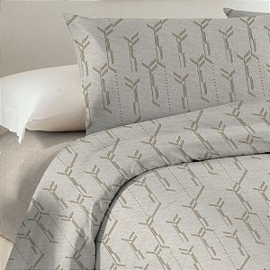Jogo de Cama Casal Bege Corttex Microtec 200 Fios 4 Peças