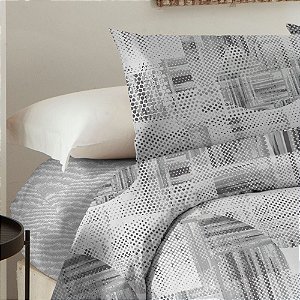 Jogo de Cama Queen Size Cinza Corttex Microtec 200 Fios 4 Peças