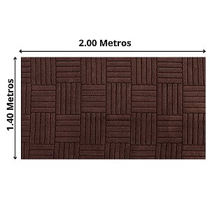 Tapete Corttex Tóquio 140x200cm Antiderrapante Listras Marrom Escuro