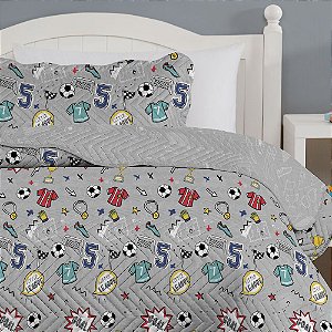 Colcha Solteiro Infantil Corttex Studio Mix 2 Peças Bola