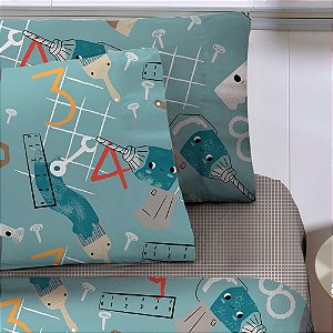 Jogo de Cama Solteiro Infantil Corttex Studio Mix 3 Peças Pintura