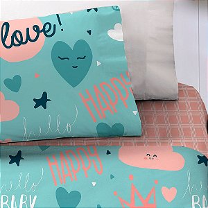 Jogo de Cama Solteiro Infantil Corttex Studio Mix 3 Peças Love