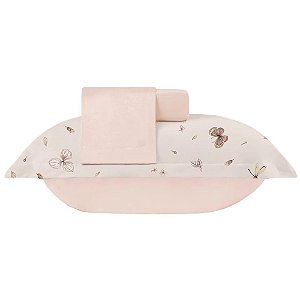 Jogo de Lençol e Fronha Casal Bella Enxovais Malha 100% Algodão 3 Peças Cloud Briza