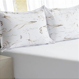 Jogo de Lençol e Fronha King Size Bella Enxovais Malha 100% Algodão 3 Peças Cloud Eva