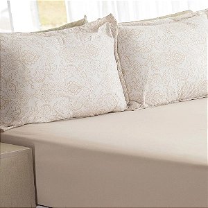 Jogo de Lençol e Fronha Queen Size Bella Enxovais Malha 100% Algodão 3 Peças Cloud Jade