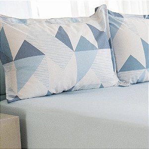 Jogo de Lençol e Fronha Queen Size Bella Enxovais Malha 100% Algodão 3 Peças Cloud Levi