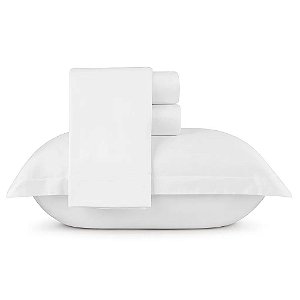 Jogo de Cama Queen Size 400 Fios 100% Algodão 4 Peças Bella Enxovais Branco
