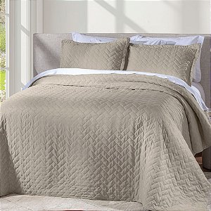 Colcha Queen Size Corttex Mônaco 3 Peças Taúpe
