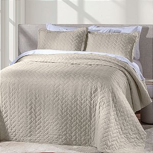 Colcha King Size Corttex Mônaco 3 Peças Bege