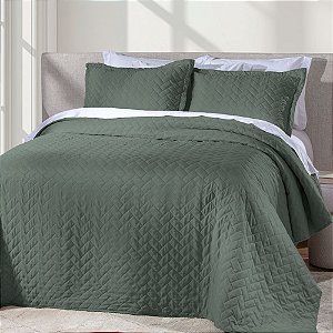 Colcha King Size Corttex Mônaco 3 Peças Verde