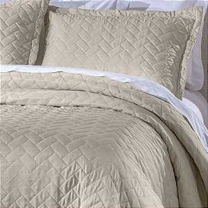 Colcha Solteiro Corttex Mônaco 2 Peças Bege