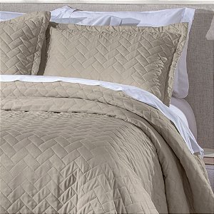 Colcha Solteiro Corttex Mônaco 2 Peças Taúpe