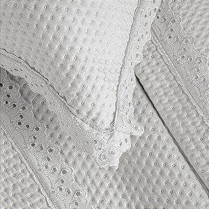 Colcha Casal 200 Fios Corttex Romantic 3 Peças Branca