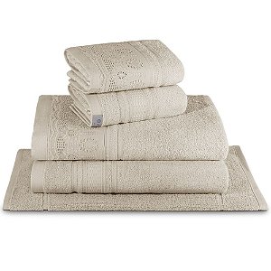 Jogo de Toalhas de Banho Gigante 5 Peças Marselle e Memphis Appel 450 g/m² Cereal