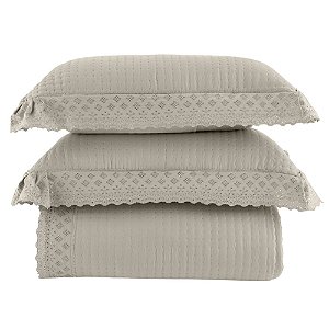 Colcha Super King Size 300 Fios Corttex 300 Fios Serena 3 Peças Bege