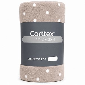Cobertor Casal Corttex Flannel Poá 180x220cm Bege