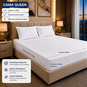 Jogo Protetor de Colchão e Travesseiro Queen Size Impermeável ShopCasa