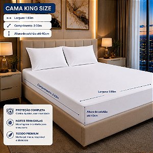 Jogo Protetor de Colchão e Travesseiro King Size Impermeável ShopCasa