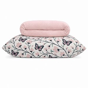 Jogo de Lençol e Fronha Solteiro Bella Enxovais Plush 2 Peças Sofia com Rosê