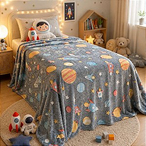 Manta Casal Plush Bella Enxovais 180x220cm 200 g/m² Espaço