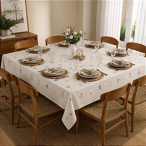 Toalha de Mesa Quadrada 8 Lugares Dohler Clean Arabella 2.00 x 2.00Mts Diana